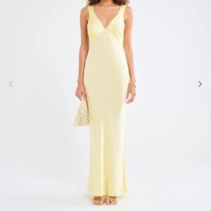 Rumored Light Yellow Maxi Dress